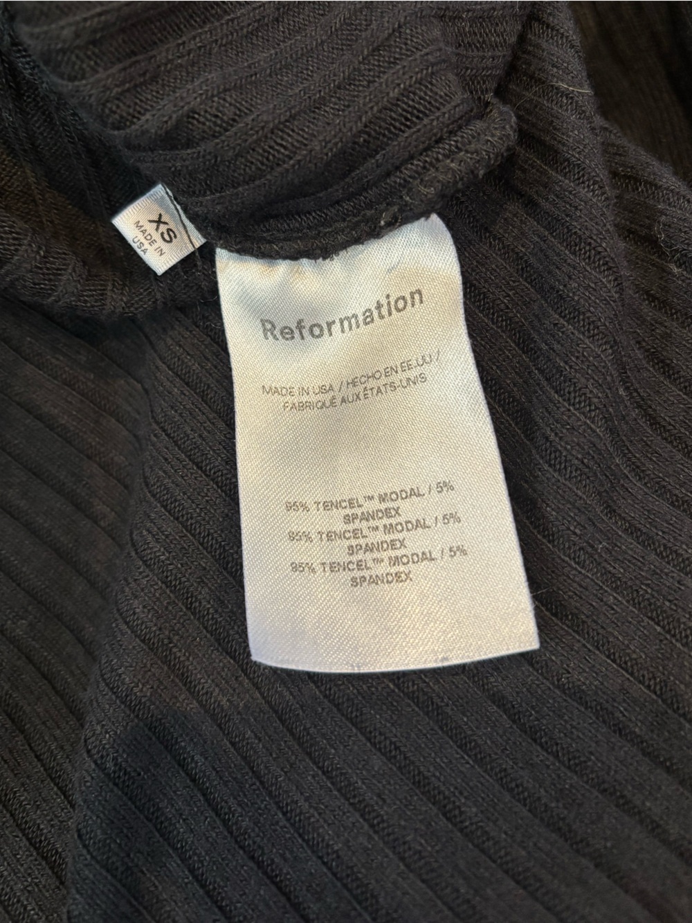 Reformation Ricky Knit Ribbed Black Dress - Picture 8 of 13